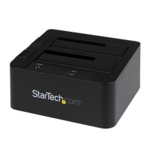 Estación de acoplamiento StarTech.com eSATA USB 3.0 con UASP, 2 bahías, compatible con discos duros o SSD SATA de 2,5 y 3,5 pulgadas. SKU: SDOCK2U33EB