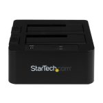 Estación de acoplamiento StarTech.com eSATA USB 3.0 con UASP, 2 bahías, compatible con discos duros o SSD SATA de 2,5 y 3,5 pulgadas. SKU: SDOCK2U33EB