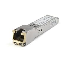 Imagen del módulo transceptor StarTech.com compatible con el modelo SFP-1G-T de Dell EMC, 1000BASE-T, con conectividad SFP a RJ45 Cat6/Cat5e, Ethernet Gigabit de 1Gb, SKU SFP1GTEMCST