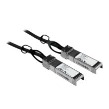 Cable de 5 metros Twinax Direct Attach SFP+ a SFP+, compatible con Cisco SFP-H10GB-CU5M, modelo SFPCMM5M, de la marca StarTech.com. Ideal para conexiones 10G, DAC pasivo de bajo poder 10Gbps.
