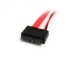 StarTech.com Cable Adaptador SATA de Línea Delgada a SATA con Alimentación LP4 de 12 pulgadas, SKU SLSATAF12. Conector SATA de alta velocidad y longitud ideal para configuraciones de PC.