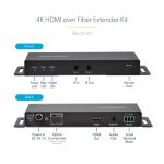 StarTech.com Juego Extensor de HDMI 4K por Fibra - 4K a 60Hz hasta 1km (Monomodo) o 330m (Multimodo) - Fibra Óptica LC - HDR - HDCP - Alargador de Audio/RS232/IR - SKU ST121HD20FXA2