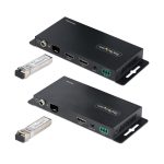 StarTech.com Juego Extensor de HDMI 4K por Fibra - 4K a 60Hz hasta 1km (Monomodo) o 330m (Multimodo) - Fibra Óptica LC - HDR - HDCP - Alargador de Audio/RS232/IR - SKU ST121HD20FXA2