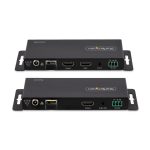 StarTech.com Juego Extensor de HDMI 4K por Fibra - 4K a 60Hz hasta 1km (Monomodo) o 330m (Multimodo) - Fibra Óptica LC - HDR - HDCP - Alargador de Audio/RS232/IR - SKU ST121HD20FXA2