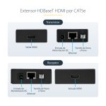 StarTech.com Extensor HDMI por Cat5 HDBaseT con Power over Cable (POC), soporta Ultra HD 4K, SKU ST121HDBTE
