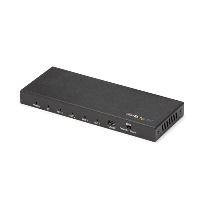 StarTech.com Splitter HDMI de 4 Puertos - Alta Frecuencia de 60Hz Imagen del Splitter HDMI StarTech.com de 4 Puertos con frecuencia de 60Hz y SKU ST124HD202. Ideal para configuraciones de cableado avanzado.