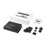 Controlador de Vídeo Wall 2x2 StarTech.com con 4K 60Hz, modelo ST124HDVW, parte frontal y conexiones visibles.