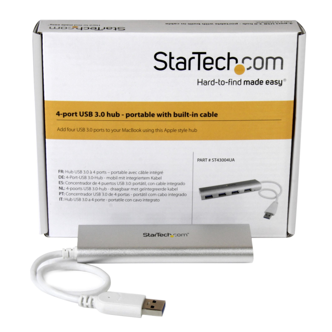 StarTech.com Hub Ladrón USB 3.0 de 4 Puertos - Hub Concentrador USB-A - Alimentado por el Bus - 5Gbps - Hub USB Portátil - Carcasa Resistente 4 StarTech.com Hub ladrón USB 3.0 resistente y portátil