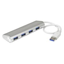 StarTech.com Hub Ladrón USB 3.0 de 4 Puertos. USB-A alimentado por el bus, 5 Gbps, portátil y con carcasa resistente. SKU: ST43004UA