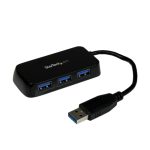 StarTech.com Adaptador Concentrador Hub Ladrón USB 3.0 (5Gbps) Super Speed para Portátil de 4 Puertos Salidas en color negro, SKU: ST4300MINU3B