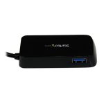 StarTech.com Adaptador Concentrador Hub Ladrón USB 3.0 (5Gbps) Super Speed para Portátil de 4 Puertos Salidas en color negro, SKU: ST4300MINU3B
