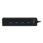 Adaptador concentrador hub USB 3.0 de StarTech con 4 puertos, velocidad de transferencia de 5Gbps, color negro, modelo ST4300PBU3