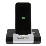 StarTech.com Concentrador USB 3.0 de 3 Puertos con carga rápida de 2.1A y base para portátiles y tablets con Windows, SKU ST4300U3C1B