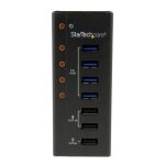 StarTech.com Hub Concentrador USB 3.0 de 4 Puertos y 3 Puertos de Carga USB, modelo ST4300U3C3, con carcasa de metal y velocidades de hasta 5 Gbps