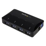 StarTech.com Concentrador USB 3.0 de 4 Puertos con velocidad de 5Gbps, cuenta con un puerto de 2,4A para carga rápida y SK-ST53004U1C