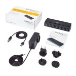 Concentrador USB 3.0 de 7 puertos de StarTech.com, modelo ST7300USB3B, con velocidad de transferencia de 5 Gbps ideal para sobremesa.