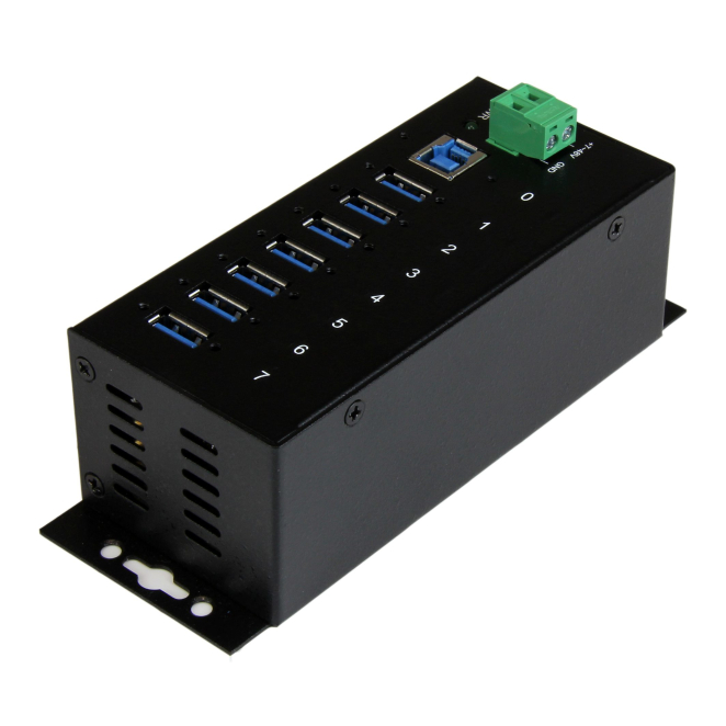 StarTech.com Hub Concentrador USB 3.0 de 7 Puertos - 5Gbps - Ladrón USB Industrial de Metal con Protección ESD y Protección de Picos de 350W - de Montaje en Carril DIN, Pared o Escritorio - TAA 1 StarTech.com Hub Concentrador USB 3.0 de 7 Puertos