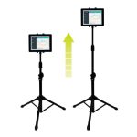 StarTech.com Trípode Ajustable de Piso para Tablets, modelo STNDTBLT1A5T, en color negro, con soporte universal y altura regulable