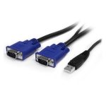 Conmutador Switch KVM de StarTech.com con capacidad de 1U, OSD, cables y 16 puertos USB A y vídeo VGA HD15, SKU: SV1631DUSBUK