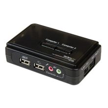 StarTech.com Juego de conmutador KVM con 2 puertos, USB, audio y vídeo VGA, SKU SV211KUSB