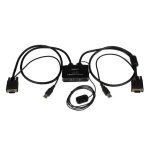 StarTech conmutador KVM USB de cable con 2 puertos VGA, modelo SV211USB, alimentado por USB y con interruptor remoto
