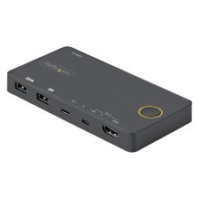 StarTech.com Switch Conmutador de 2 Puertos Híbrido USB-A HDMI y USB-C para 1 Monitor HDMI 2.0 4K de 60Hz para Ordenador de Sobremesa o Portátil - SV221HUC4K