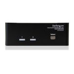 Conmutador KVM StarTech.com modelo SV231DD2DUA con 2 Puertos, soporte para Doble Monitor DVI, Audio y 4 Puertos USB, resolución 1920x1200