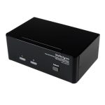 StarTech Switch KVM con 2 puertos para doble monitor DVI VGA, audio y 4 puertos USB, resolución de 1920x1200, SKU SV231DDVDUA