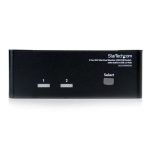 StarTech Switch KVM con 2 puertos para doble monitor DVI VGA, audio y 4 puertos USB, resolución de 1920x1200, SKU SV231DDVDUA