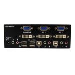 StarTech Switch KVM con 2 puertos para doble monitor DVI VGA, audio y 4 puertos USB, resolución de 1920x1200, SKU SV231DDVDUA