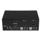 StarTech.com Conmutador Switch KVM de 2 puertos USB 2.0 con soporte de Audio y Video DisplayPort para 2 Monitores - SKU SV231DPDDUA