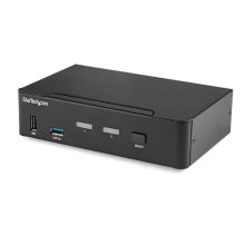 Switch KVM de StarTech.com con 2 puertos DisplayPort, soporta resolución 4K a 60Hz, incluye hub USB 3.0 y audio, SKU SV231DPU34K