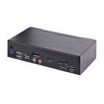 StarTech.com Switch KVM USB C Tipo C con 2 puertos DisplayPort, 4K UHD HDR a 60Hz, Audio 3.5mm, Hub 4x USB y 2x USB A 3.2 Gen 1 de 5Gbps, SKU SV231DPUCA