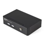 StarTech.com Conmutador Switch KVM de 2 puertos HDMI con hub USB 2.0 y audio. Resolución soportada hasta 1920x1200. SKU: SV231HDMIUA.
