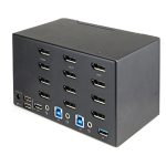 StarTech.com Switch Conmutador KVM de 2 Puertos DisplayPort 1.2 para 4 Monitores UHD 4K 60Hz con HDR y Hotkeys, 2 Puertos USB 3.0 y 4 Puertos USB 2.0 HID, SKU SV231QDPU34K