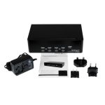 StarTech.com Conmutador Switch KVM 4 Ordenadores 2 Monitores Dobles DVI Audio 4 Puertos USB, resolución 2048x1536. SKU: SV431DD2DUA