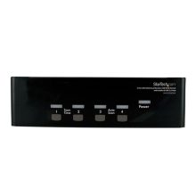 StarTech.com Conmutador KVM Switch para controlar 4 ordenadores con 2 monitores dobles DVI VGA, audio y puertos USB, modelo SV431DDVDUA