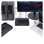 StarTech.com Switch Conmutador KVM de 4 Puertos HDMI con resolución 4K a 30Hz y soporte de pantalla doble, SKU SV431DHD4KU