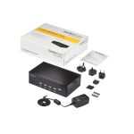 StarTech.com Switch Conmutador KVM de 4 Puertos HDMI con resolución 4K a 30Hz y soporte de pantalla doble, SKU SV431DHD4KU
