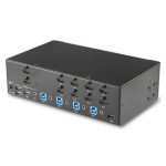 StarTech.com Switch Conmutador KVM de 4 Puertos HDMI con resolución 4K a 30Hz y soporte de pantalla doble, SKU SV431DHD4KU