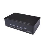 Imagen del Switch KVM de 4 Puertos Dobles DisplayPort 4K 60Hz de StarTech.com con SKU SV431DPDDUA2. Este conmutador KVM soporta resolución 4K a 60Hz y conexiones duales DisplayPort.