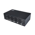Imagen del Switch KVM de 4 Puertos Dobles DisplayPort 4K 60Hz de StarTech.com con SKU SV431DPDDUA2. Este conmutador KVM soporta resolución 4K a 60Hz y conexiones duales DisplayPort.