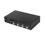 StarTech.com Switch Conmutador KVM de 4 Puertos DisplayPort, soporta resolución 4K 60Hz, adecuado para Dell, HP y Apple, con Hub USB 2.0 y audio, SKU: SV431DPUA2