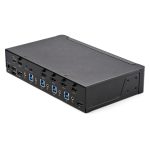 Imagen del switch KVM StarTech.com SV431HU34K6 con 4 puertos HDMI 2.0, vídeo 4K a 60Hz Ultra HD, HDR, hub USB 3.0 de 2 puertos y 4 puertos USB 2.0 HID, audio y HotKey.
