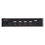 Imagen del switch KVM StarTech.com SV431HU34K6 con 4 puertos HDMI 2.0, vídeo 4K a 60Hz Ultra HD, HDR, hub USB 3.0 de 2 puertos y 4 puertos USB 2.0 HID, audio y HotKey.