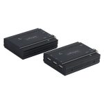 Imagen del extensor KVM HDMI de StarTech.com para 4K con fibra, longitud de hasta 300m, incluye módulos SFP+ MMF de 10Gb, SKU SV565FXHD4KU