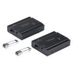 Imagen del extensor KVM HDMI de StarTech.com para 4K con fibra, longitud de hasta 300m, incluye módulos SFP+ MMF de 10Gb, SKU SV565FXHD4KU