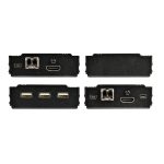 Imagen del extensor KVM HDMI de StarTech.com para 4K con fibra, longitud de hasta 300m, incluye módulos SFP+ MMF de 10Gb, SKU SV565FXHD4KU