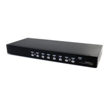 StarTech.com Conmutador Switch KVM de 8 puertos de video VGA HD15 y USB 2.0 con audio, SKU SV831DUSBAU. Montaje en rack 1U.
