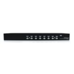 Conmutador Switch KVM de 8 Puertos con vídeo VGA HD15 y USB 2.0 de StarTech, SKU SV831DUSBU. Ideal para estantes de rack 1U.